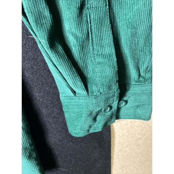 Disney Shirt Adult Large Green Santa Mickey Mouse Embroidered Corduroy - Picture 5 of 12